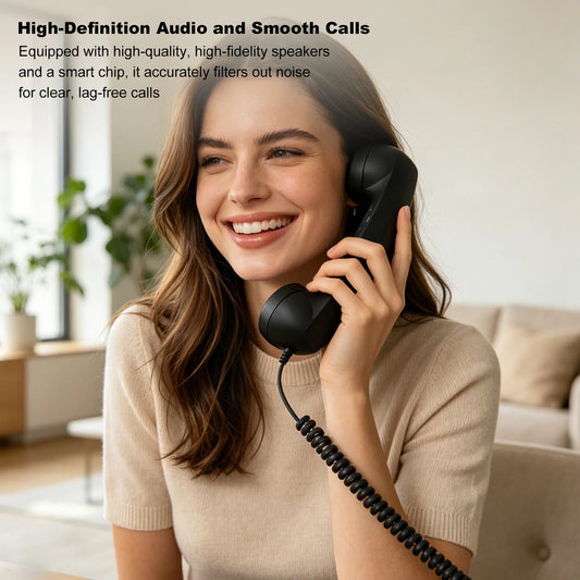 Auscultador Retro USB-C para Telemóvel – Chamadas com Estilo