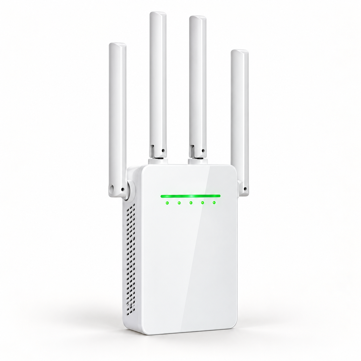Extensor Wi-Fi branco com quatro antenas