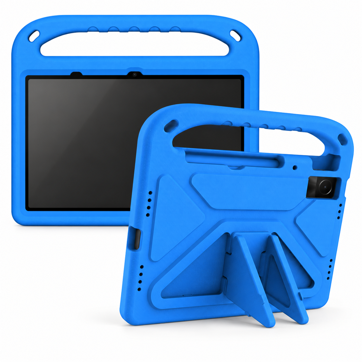 Capa azul reforçada com pega e suporte integrado para Amazon Fire HD 10
